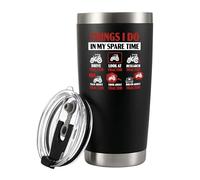 Panvola Things I Do In My Spare Time Tractor Truck Lovers Gifts Funny Tractor Driver Gifts Farmer Farm Farming Vacuum Insulated Stainless Steel Tumbler with Removable Lid and Straw 20 oz Black