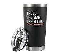 Panvola 'Uncle The Man The Myth The Bad Influence ' Vacuum Insulated Stainless Steel Tumbler Uncle Gifts from Niece Nephew Sister Brother Father's Day Birthday Retirement Valentines (20 oz)