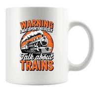 Panvola Warning I May Spontaneously Talk About Trains Train Lovers Gifts For Women Men Steam Engine Novelty Drinkware Ceramic Mug 11 oz White
