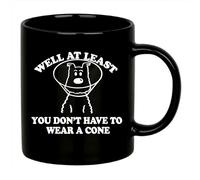 Panvola Well at Least You Don’t Have to Wear A Cone Get Well Soon Gifts for Women After Surgery Men Recovery Gifts from Friends Feel Better Get Well Ceramic Mug (Black, 11 oz)