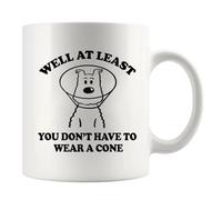 Panvola Well at Least You Don’t Have to Wear A Cone Get Well Soon Gifts for Women After Surgery Men Recovery Gifts from Friends Feel Better Get Well Ceramic Mug (White, 11 oz)