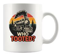 Panvola Who Tooted Train Lovers Gifts For Women Men Retro Steam Engine Railroad Engineers Train Drivers Novelty Drinkware Ceramic Mug 11 oz White