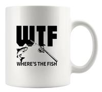 Panvola WTF Where's The Fish Fisherman Gift Mug 11oz White