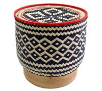 PANWA Bamboo Sticky Rice Serving Basket Thai Kratip Container 100% Handmade Traditional Village Handicrafts with Vegetable Plant Based Dye Coloring Shades Food Safe (Charcoal)