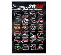 PANYI Motor Racing 2026 Event Poster Print In Black Wood Frame 20x30CM Ready To Hang Wall Art With Desktop Stand For Formula One Fans And Motor Racing Enthusiasts Home Office Decor