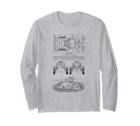 Panzer III Ausf F German WWII Tank Blueprint Diagram Long Sleeve T-Shirt