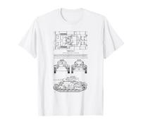 Panzer III Ausf F German WWII Tank Blueprint Diagram T-Shirt