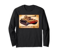 Panzer IV Ausf F2 German WW2 Tank Illustration Long Sleeve T-Shirt