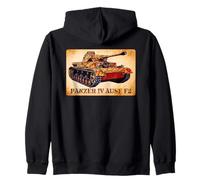 Panzer IV Ausf F2 German WW2 Tank Illustration Zip Hoodie