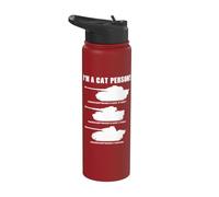 Panzer VI King Tiger I'm a cat Person Stainless Steel Insulated Water Bottle