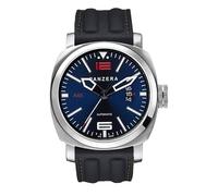 Panzera Aquamarine Blue Diver Automatic Steel Black Date Silicon Men's Watch