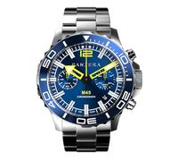 Panzera MECHA 45C Chronograph Quartz Steel Blue Date Sapphire Men's Watch