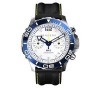 Panzera MECHA 45C Chronograph Quartz Steel Date White Silicone Black Sapphire Men's Watch