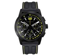 Panzera Time Master 45 Chrono Quartz Steel Black Yellow Silicone Sapphire Watch Men