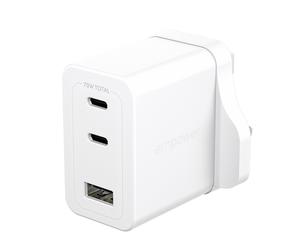 PanzerGlass empower™ by ® Turbo 70W Charger incl. 2 x USB-C + USB-A | UK Plug | Silver White