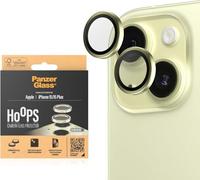PanzerGlass™ Hoops camera lens protector for Apple iPhone 15 | 15 Plus - protection with style, shockproof glass, yellow