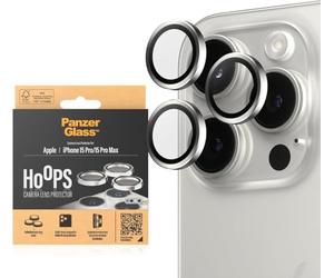 PanzerGlass™ Hoops camera lens protector for Apple iPhone 15 Pro | Pro Max - protection with style, shockproof glass, white