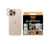 PanzerGlass HOOPS Camera Lens Protector for Apple iPhone 16 Pro / 16 Pro Max 2024| Ultra High Clarity Glass,Full Coverage Individual Lens Protection, Anti-Scratch Anti-Fingerprint - Transparent