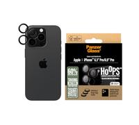 PanzerGlass HOOPS Camera Lens Protector for Apple iPhone 16 Pro / 16 Pro Max 2024| Ultra High Clarity Glass,Full Coverage Individual Lens Protection, Anti-Scratch Anti-Fingerprint - Black