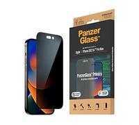 PanzerGlass Privacy Antibacterial Protective Glass Case for Apple iPhone 14 Pro Max, P2786, Transparent