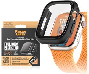 PanzerGlass™ Screen Protector for Apple Watch 9 45mm - Full Body D3O® Protective Case Against Scratches and Impacts, Made of Tempered Glass, Black