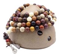 Panzhu bracelet, Buddhist Rosary,108 Wood Prayer Colorful Beads Tibetan Buddhist Meditation Stretch Couple National Style Jewelry Festival Gift(Color:Bead,Size:6mm) (Color : B ( Color : Bead , Size :