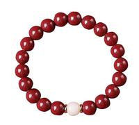 Panzhu, Buddhist Rosary,Rosary Beads,Natural Cinnabar Feng Shui Crystal Cinnabar auspicious Beaded Birth Year Talisman for Women Wealth Good Luck Prosperity