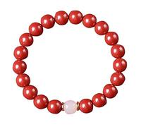 Panzhu, Buddhist Rosary,Rosary Beads,Natural Cinnabar Feng Shui Crystal Cinnabar auspicious Beaded Birth Year Talisman for Women Wealth Good Luck Prosperity