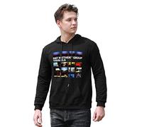 PANZI Men's Pat Metheny Group Travels Owl Printed Pullover Hoodies Cotton Hoody Top Black L