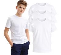 Panzy 3 Pack Boys Unisex 100% Cotton Plain Tee Shirts T-Shirt Plain Top Age 13 Years