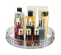 Panzy Home Makeup Organiser Rotating Large Capacity 360 Degree Cosmetics Organiser, Spinning Make up Stand, Clear Skincare Makeup Carousel (Tier 1, Clear)