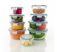 Panzy Home Tranparent Plastic Food Storage Set - BPA-Free, Airtight, Leak-Proof Containers for Kitchen & Pantry, Microwave & Freezer Safe - (9 Containers & 9 Lids) Leftover Lunch Boxes