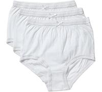 Panzy Women's High-Waisted 100% Cotton Briefs with satin bow - Ultra-Soft, Full Coverage Knickers, for All-Day Comfort & Style White