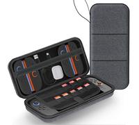 Paobas Slim Large Capacity Carrying Case for Nintendo Switch 2(2025) with 12 Game Card Slots, Portable Travel Case Storage with Screen Protective Cover,Accessories Storage Bag, Grey