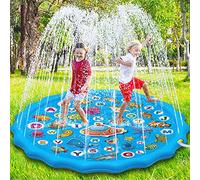 Paochocky Kids Splash Pad Sprinkler Play Mat, 68" Sprinkle Splash Water Pad Toys Pool for Alphabet Learning, Summer Outdoor Water Play Sprinklers Games Garden Beach Spray Mat Toy Gifts for Boys Girls
