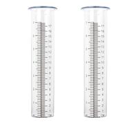 Paociuro 2pcs Plastic Rain Gauge Replacement Tube with 7 Inch Capacity Rain Water Gauge for Garden Yard Outdoor Easy to Use