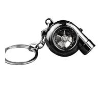 Paociuro Car Turbo Spinner Keychain with Real Sound and LED Light Mini Turbocharger Key Chain for Car Keys Replacement Accessories,B
