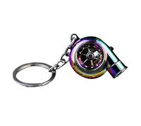 Paociuro Car Turbo Spinner Keychain with Real Sound and LED Light Mini Turbocharger Key Chain for Car Keys Replacement,A
