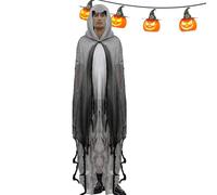 Paodduk Adult Halloween Ghost Costume, Halloween Ghost Cloak, Cool Halloween Cosplay Costume Cape, Ghost Haunted Costume For Women, Witch Cloak Costume