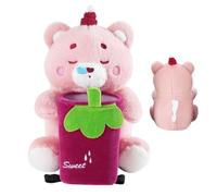 Paodduk Car Trash Can and Tissue Holder,Cute Bear Car Tissue Holder with Garbage Can | Soft Plush Automotive Storage Organizer for Toys Cell Phones Pet Waste Management Wallet Keys Umbrella