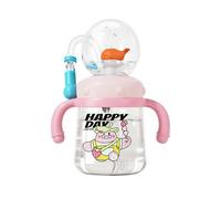 Paodduk Drinking Cup with Whale Squirt, Weighted Sippy Cups with Adjustable, 300ml Whale Fountain Water Bottle, Creative Kids Cups with Straws and Lids
