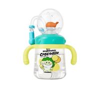 Paodduk Drinking Cup with Whale Squirt, Weighted Sippy Cups with Adjustable, 300ml Whale Fountain Water Bottle, Creative Kids Cups with Straws and Lids