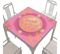 Paodduk Mahjong Table Mat,27x27-Inch Anti Slip Mahjong Table Covers - Dice Game Tablecloth, Retro Mahjong Accessories, Board Game Table Mat for Mahjong, Poker, Card
