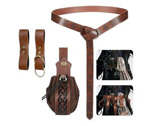 Paodduk Pirate Costume Accessories - Halloween Medieval Pouch Belt Costume Accessories - Halloween Party Supplies Cosplay Outfit for Party Theater Events Photoshoot Stage Festival Adults Wedding