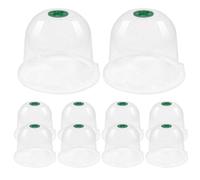 Paodduk Plant Humidity Dome, 10 Clear Plant Pot Covers, Garden Cloche Plant Dome Bell, Transparent Adjustable Garden Cloches for Seed, Cuttings, Succulents