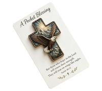 Paodduk Pocket Blessing Bird Cross | Handmade Christian Portable | Inspirational Bird Pocket Keepsake - for Prayer Devotion Meditation Baptism Study Outdoor Travel