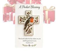 Paodduk Pocket Blessing Cross | Christian Handmade Keepsake | Pocket Cross Blessing with Verse Card - for Devotion Meditation Baptism Study Kids Teens Friends Family