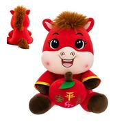 Paodduk Stuffed Horse,Chinese New Year Animals - God Of Wealth and Peace Mascot Cartoon Doll Chinese New Year 2026 for Family Child Student Adult Friend