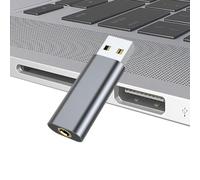 Paodduk USB Sound Adapter,3.5mm Aux to USB Plug and | USB Headset Adapter, Driver USB Audio for Game, League of Legend, Headset