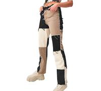 PAODIKUAI Women's Patchwork Jeans Mid Rise Floral Embroidered Shaping Skinny Jeans - blue - Large